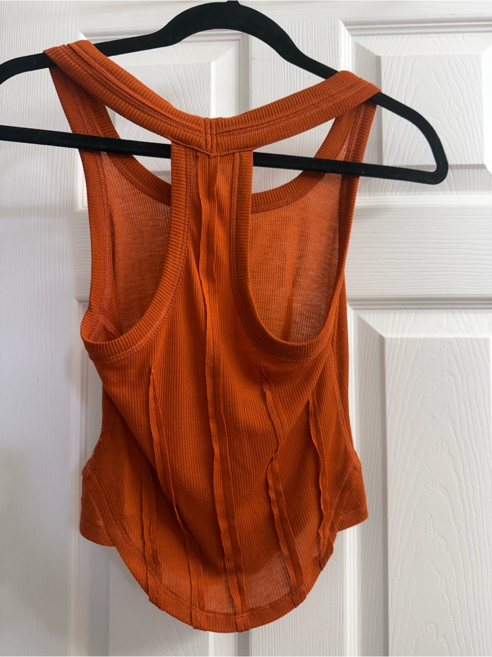 FP Movement by Free People Rust Orange Ribbed Racerback Tank - Picture 2 of 2